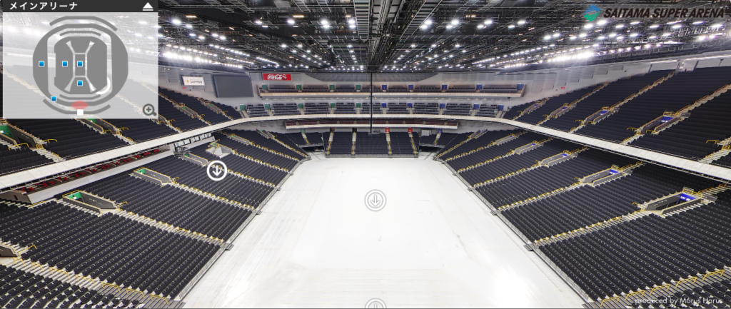 さいたまスーパーアリーナ メインアリーナモード　500レベルからの見え方