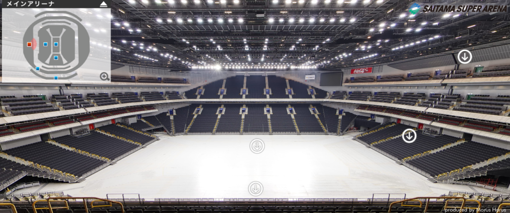 さいたまスーパーアリーナ　メインアリーナモード　400レベルからの見え方