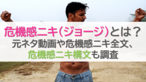 危機感ニキ(ジョージ)とは？元ネタ動画や危機感ニキ全文、危機感ニキ構文も調査