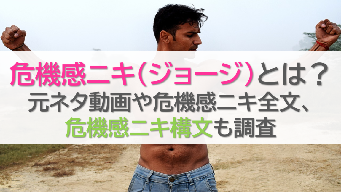 危機感ニキ(ジョージ)とは？元ネタ動画や危機感ニキ全文、危機感ニキ構文も調査