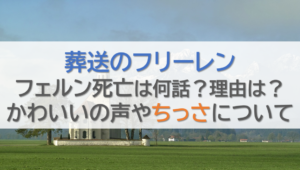 葬送のフリーレン・フェルン死亡は何話？理由は？かわいいの声やちっさについて