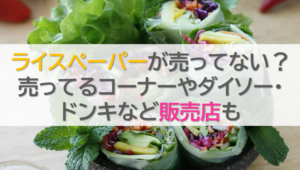 ライスペーパーが売ってない？売ってるコーナーやダイソー・ドンキなど販売店も